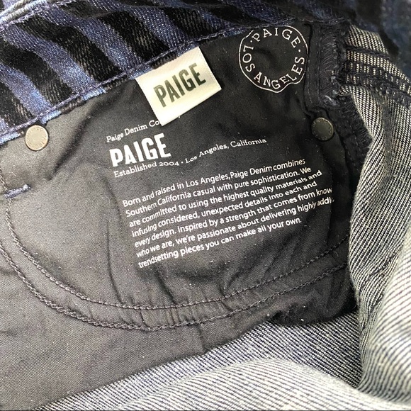 Paige Verduga Ultra Skinny Velvet Flocked Striped Dark Wash Jeans EUC 31 - Picture 11 of 13